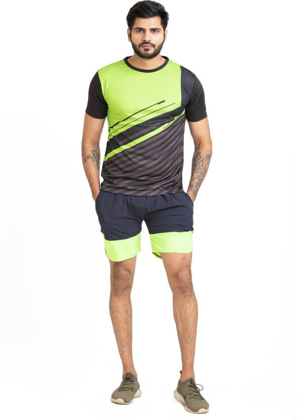 Solid Men Dark Blue Sports Shorts