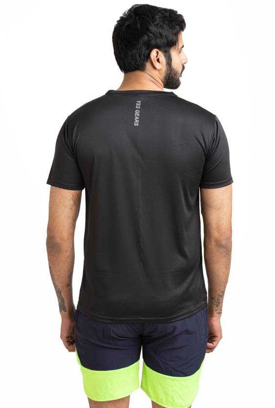 YBTS9018MEN Men Colorblock Round Neck Polyester Multicolor T-Shirt