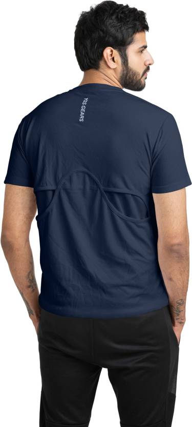 ANTI BACTERIAL T SHIRT, YTS9011 Men Sporty Round Neck Polyester Black T-Shirt