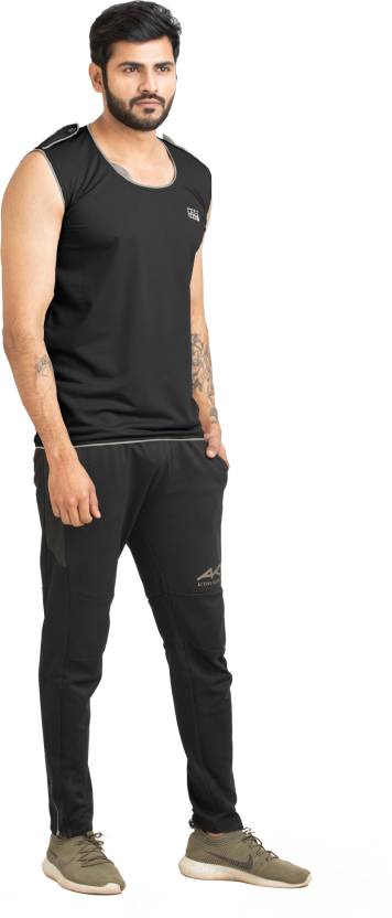 Men Solid Round Neck Polyester Grey T-Shirt