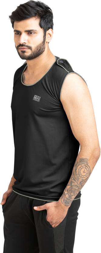 Men Solid Round Neck Polyester Grey T-Shirt
