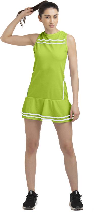 Women Striped Round Neck Poly Cotton Green T-Shirt