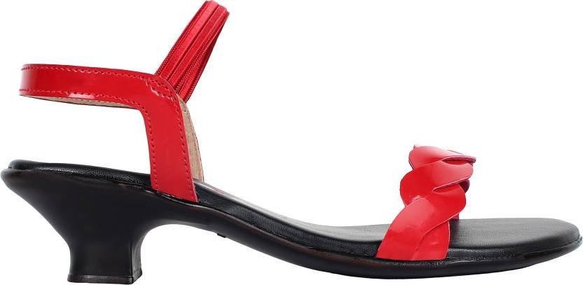 Women Heels Sandal  (Black , 6)