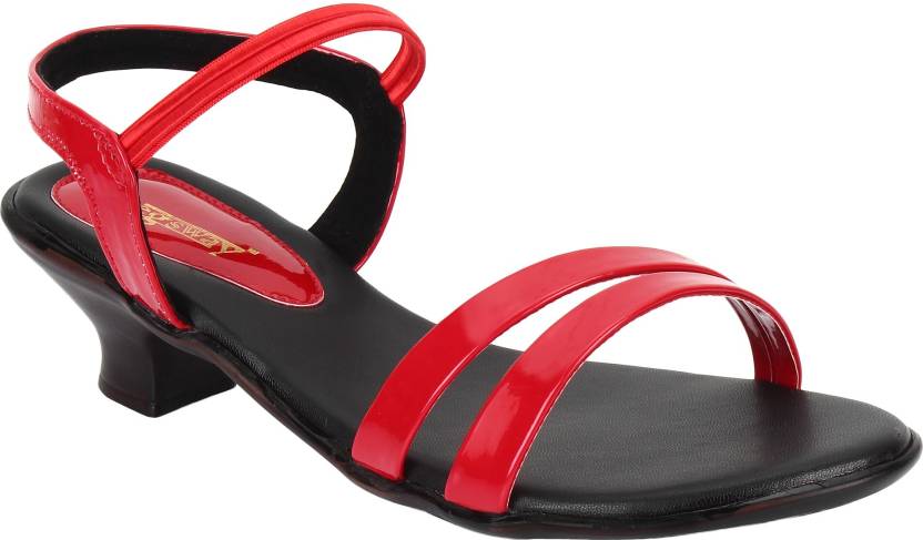 Women Heels Sandal  (Black , 6)