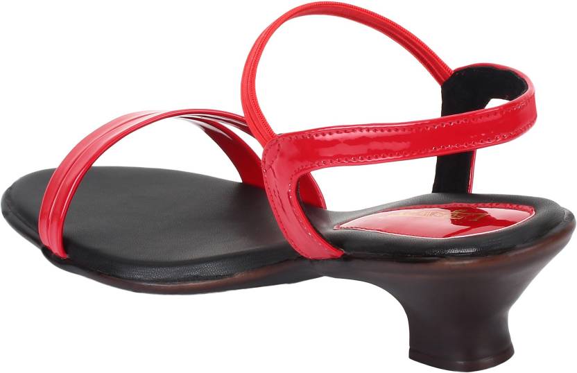 Women Heels Sandal  (Black , 6)