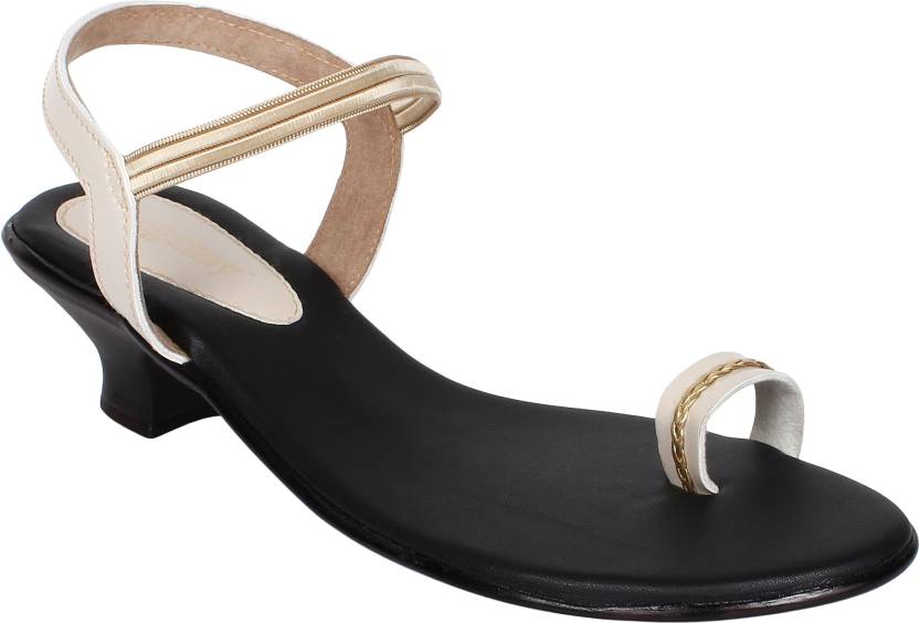 Women Heels Sandal  (Off White , 8)