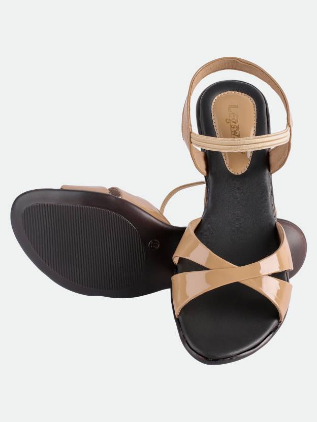 Women Heels Sandal  (Beige , 6)