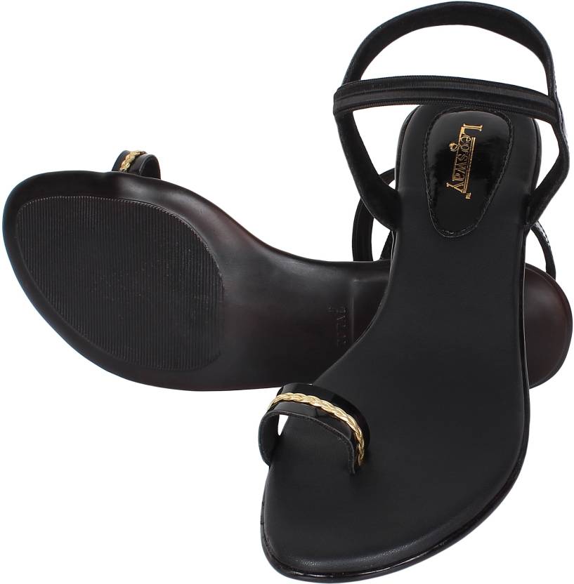 Women Heels Sandal  (Black , 7)