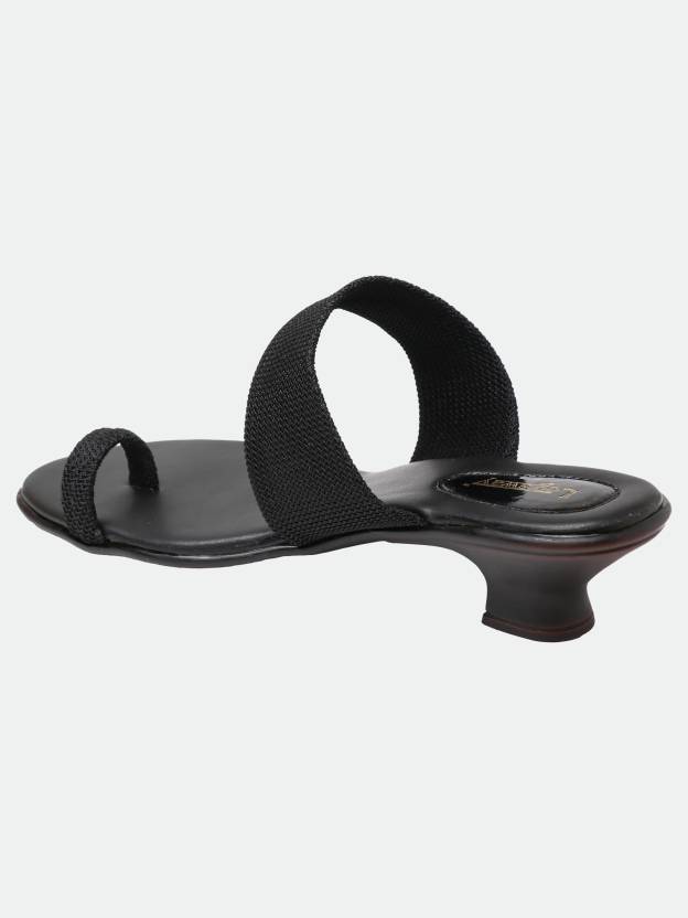 Women Heels Sandal  (Red, Black , 4)
