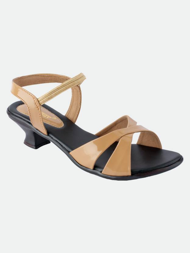 Women Heels Sandal  (Black , 8)