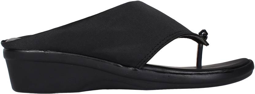 Women Wedges Sandal  (Black , 3)