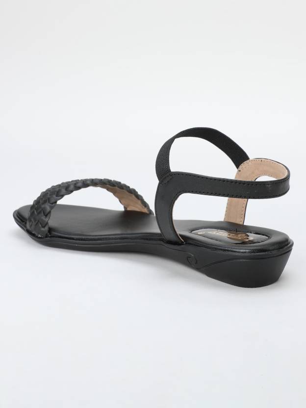 Women Flats Sandal  (Black , 7)