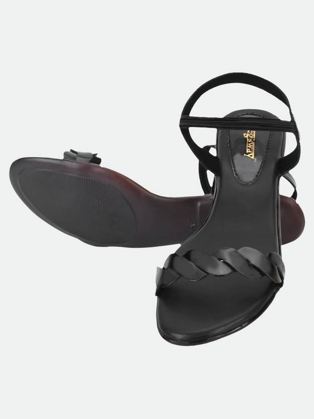 Women Heels Sandal  (Black , 7)