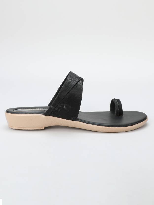 Women Flats Sandal  (Black , 7)