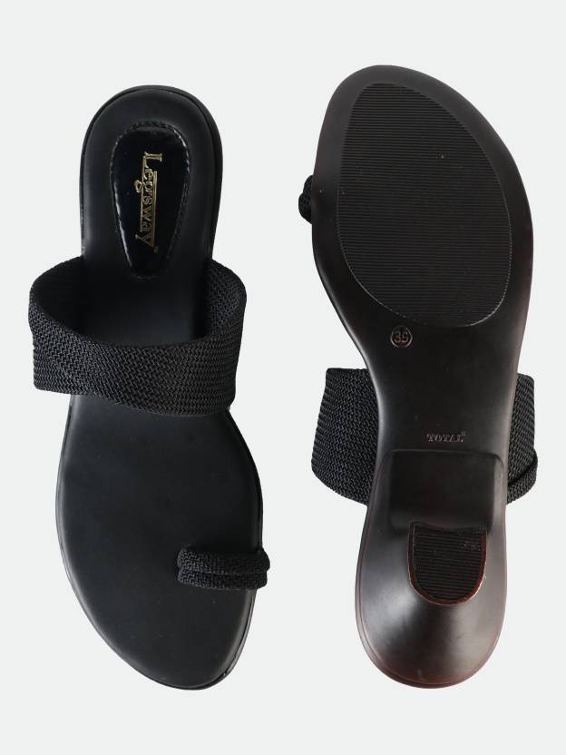 Women Heels Sandal  (Black , 4)