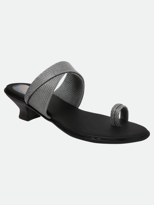 Women Heels Sandal  (Black , 4)