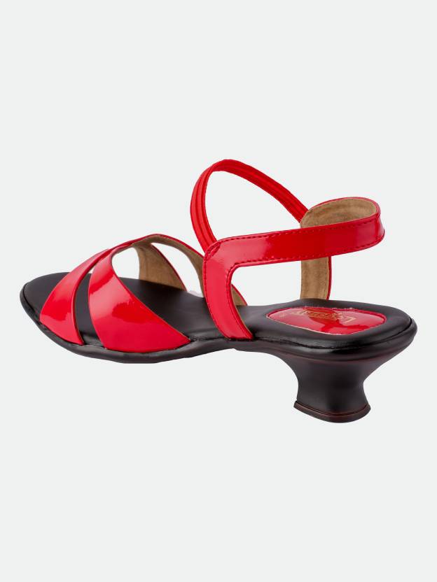 Women Heels Sandal  (Red , 5)