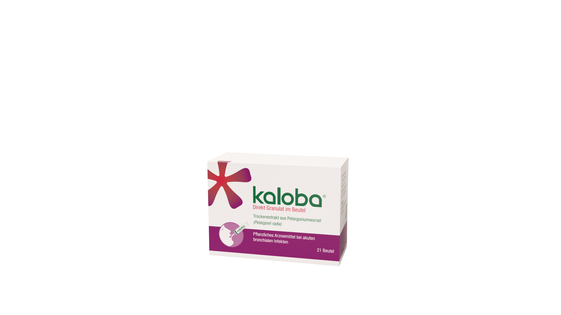 Packung des Medikaments Kaloba mit einem bunten Design und der Aufschrift "30 Tabletten".