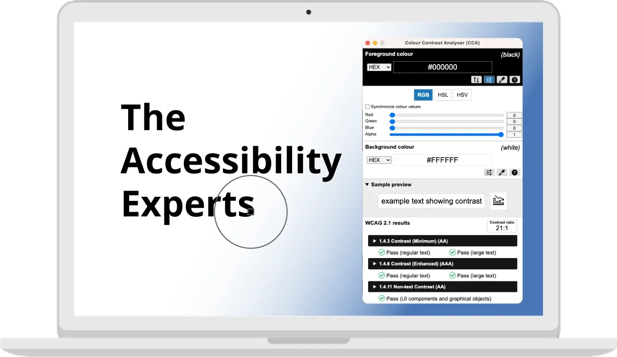 Color Contrast Analyser Screenshot