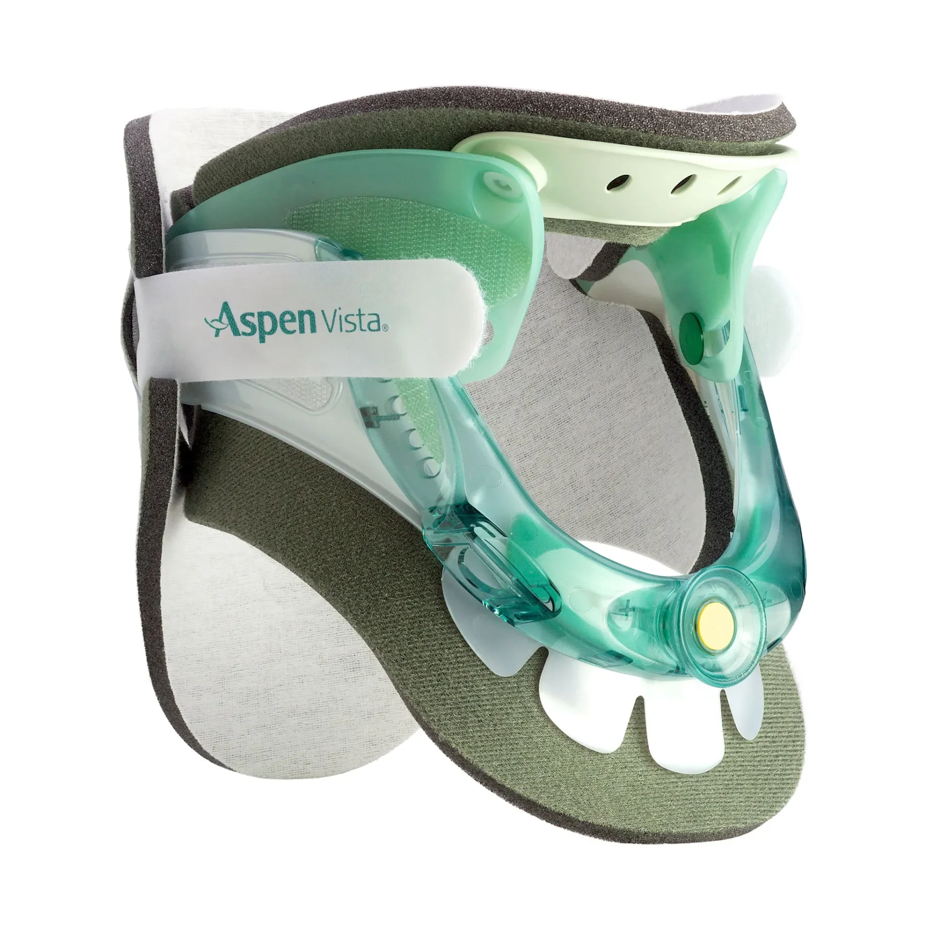 Aspen Vista Halskragen zur Stabilisierung der Halswirbelsäule, designed für Patienten nach Verletzungen oder Operationen, bietet eine individuelle Anpassung und hohen Tragekomfort.