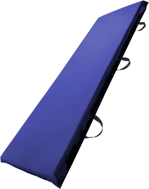 Lange, gepolsterte Trainingsmatte in lila Farbe, ideal für Gymnastik, Yoga und Fitnessübungen, mit robustem Design und stabilen Griffen für sicheren Halt.