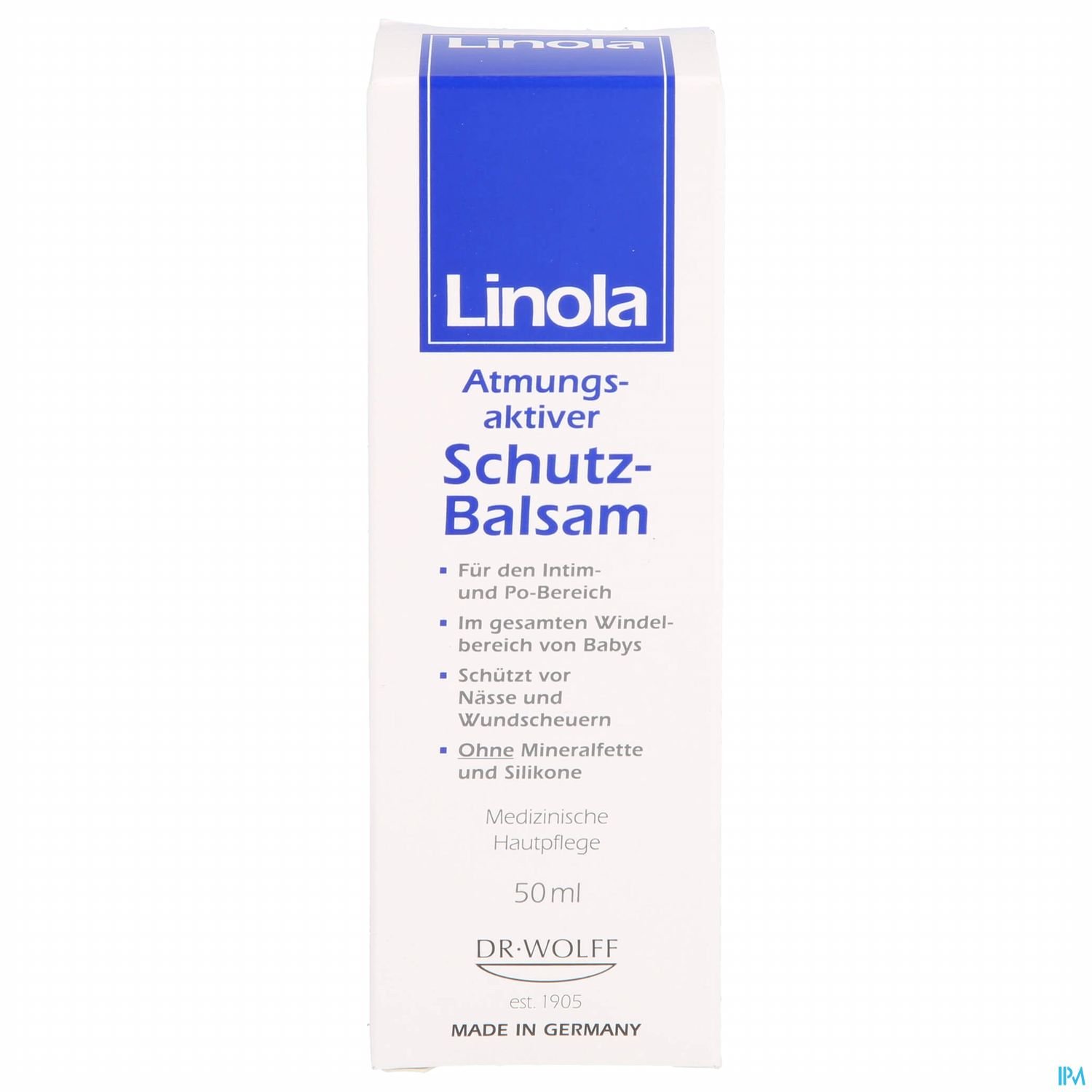 Linola Atmungsaktiver Schutz-Balsam, 50 ml, für Intim- und Po-Bereich von Babys, schützt vor Nässe und Wunden, ohne Mineralöle und Silikone.