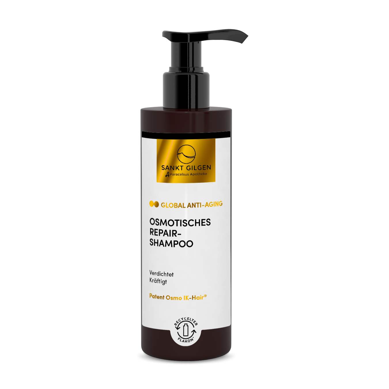 Osmotisches Repair-Shampoo von Sankt Gilgen, 250 ml Flasche mit Pumpkopf, für globale Anti-Aging-Haarkur, stärkt und repariert das Haar.