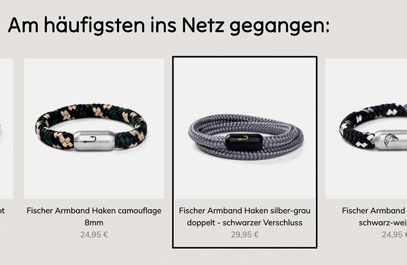 Screenshot von der Fokussierung eines Produkts für die Tastatursteuerung