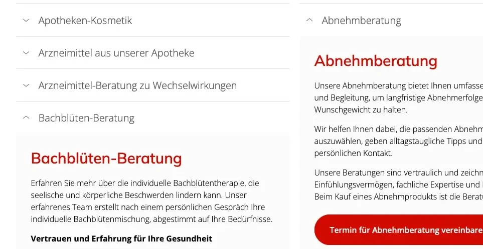Screenshot Beipiel für ein Akkordeon