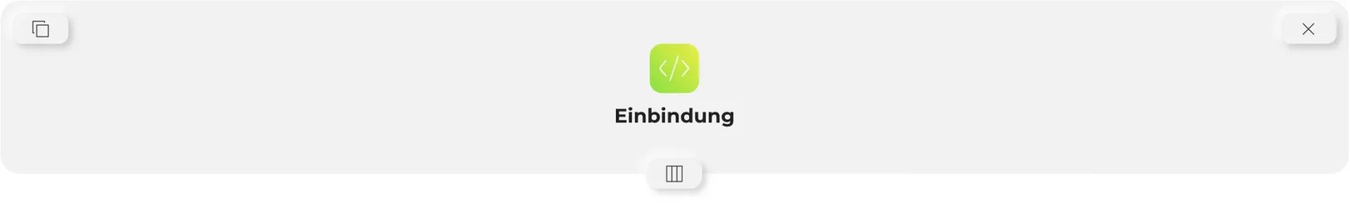 Screenshot vom Snippet-Element zur Einbindung in Shop