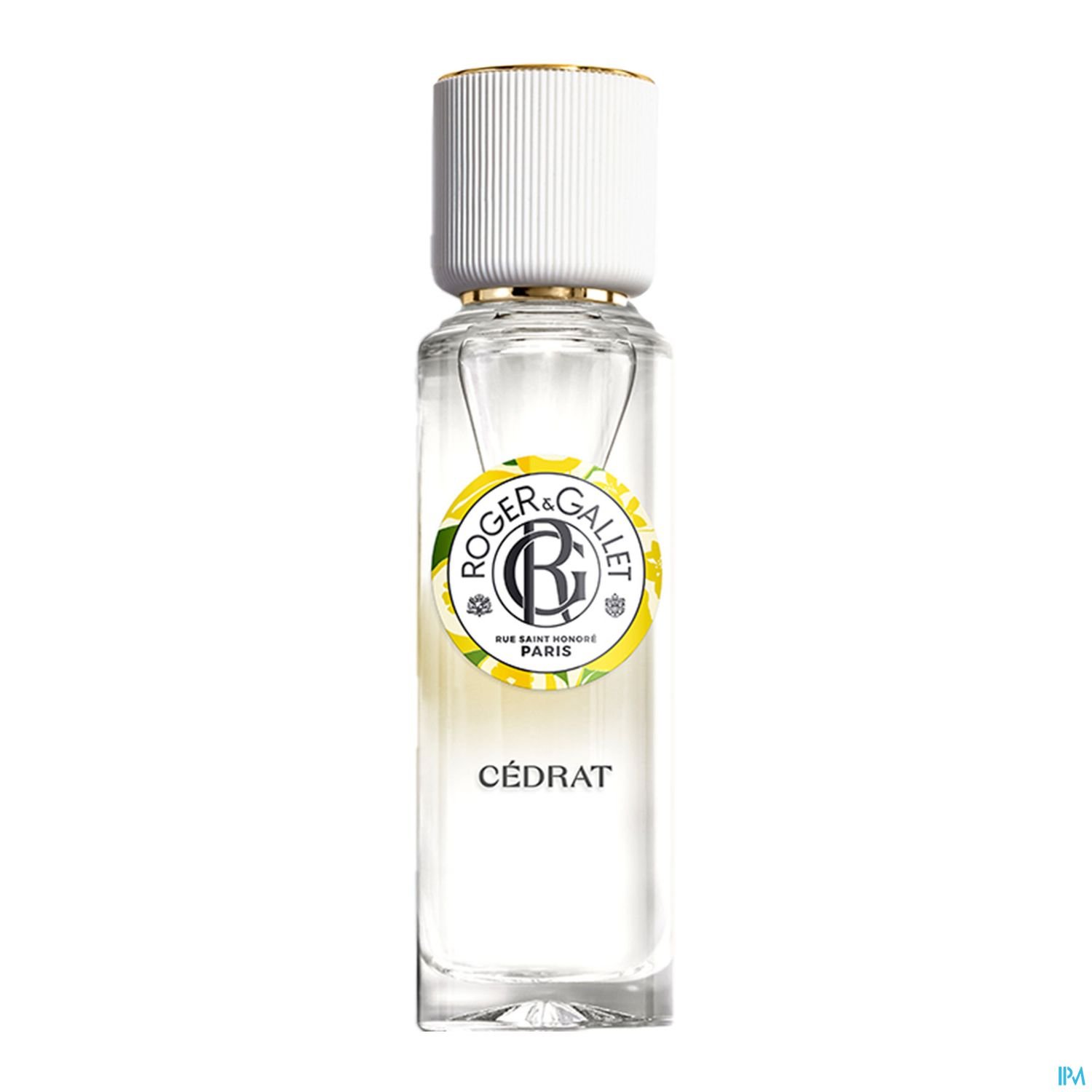 Flasche mit transparentem Duftwasser namens "Cédrat" von Roger & Gallet.