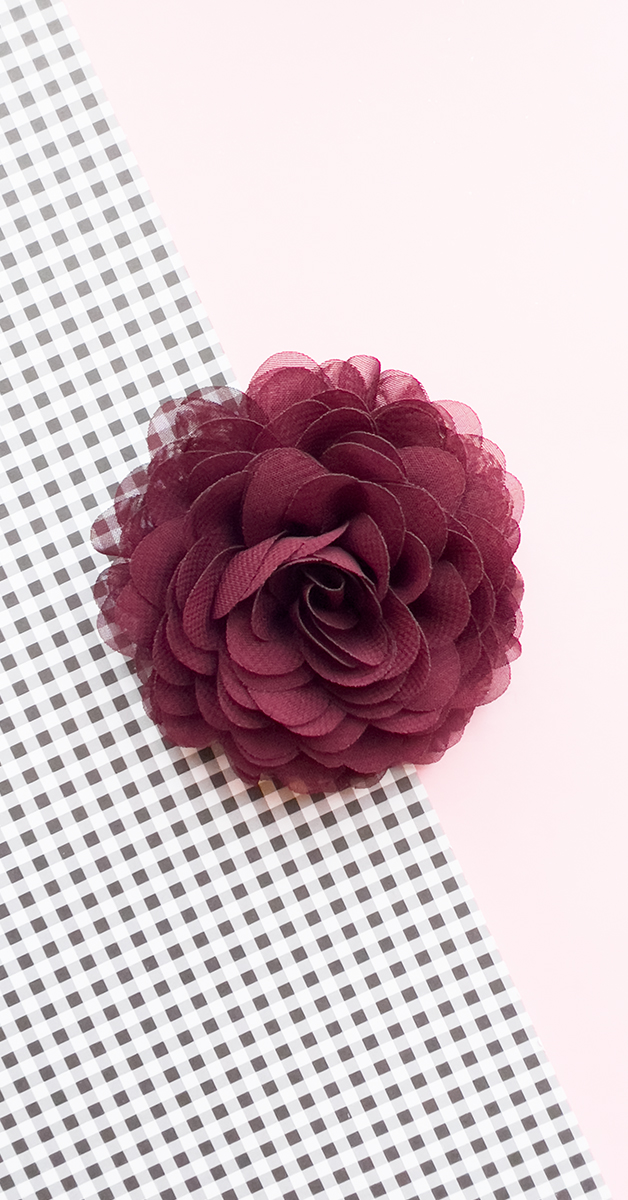 Retro Style - Chiffon Clip On Flower in Aubergine