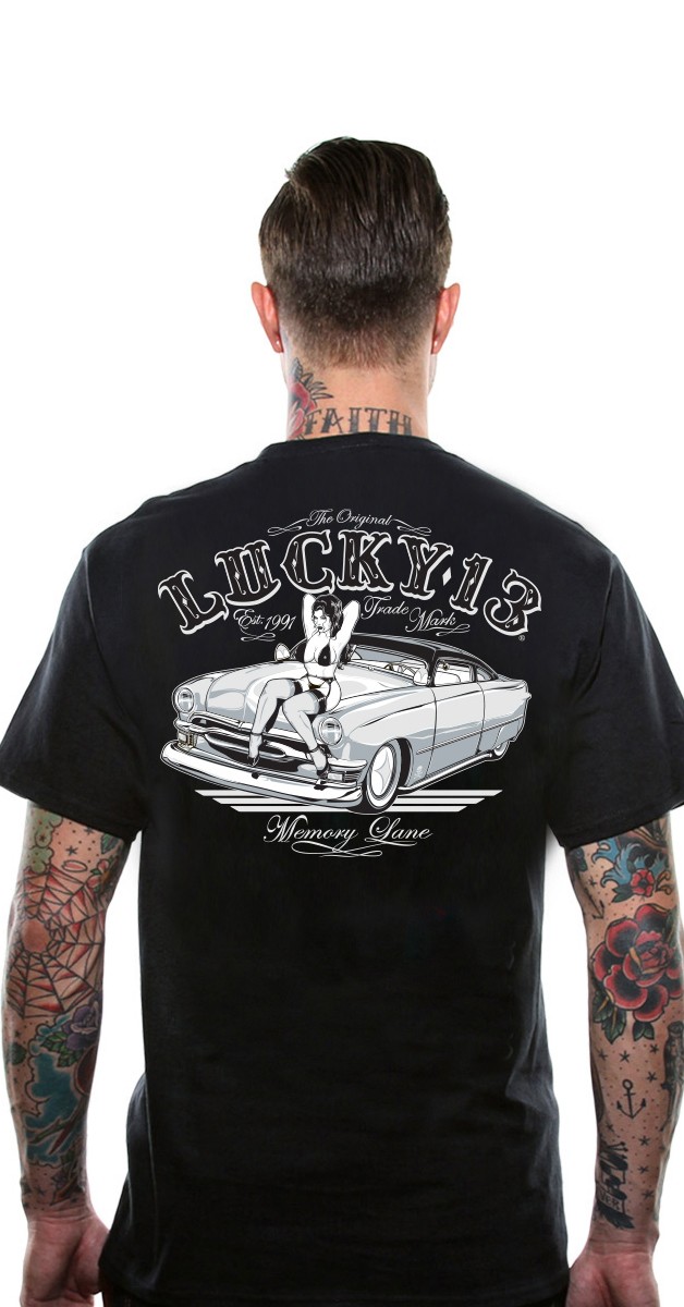 Rockabilly Clothing - Lucky 13 Men's T-Shirt - Memory Lane
