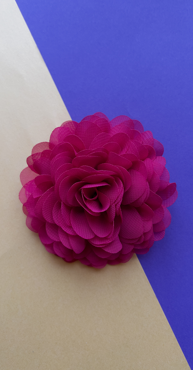 Retro Stil Accessoire - Chiffon Blume in Pink