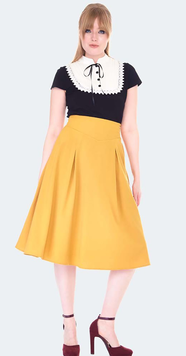 Vintage Retro Skirt- Flare in Mustard