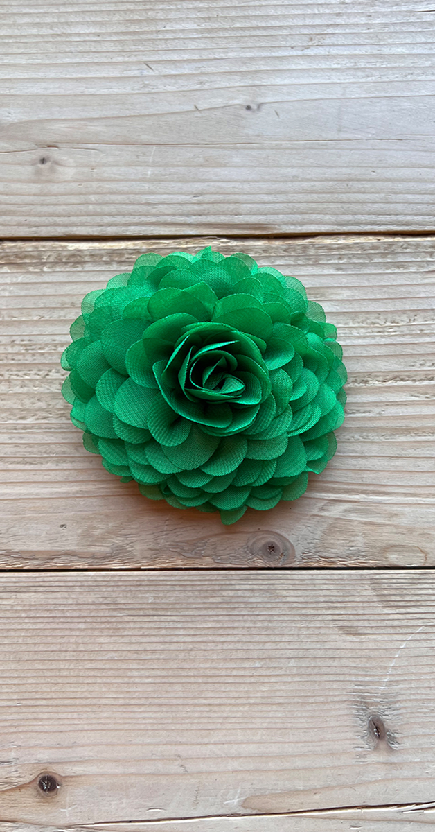 Retro Style - Chiffon Clip On Flower in Green