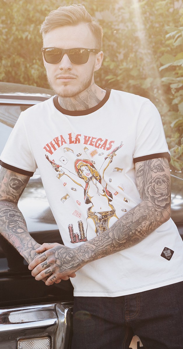 Rockabilly Mode  - T-Shirt mit Pin Up Print Viva Las Vegas