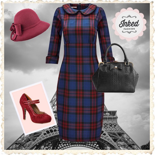 Vintage Clothing - Vintage Check Dress - Red/Blue Check