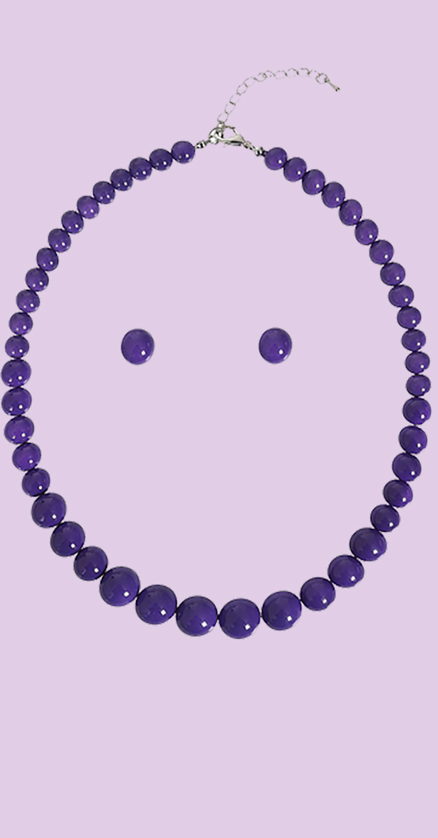 Vintage Schmuckset - Natalie Bead Necklace Set Violett