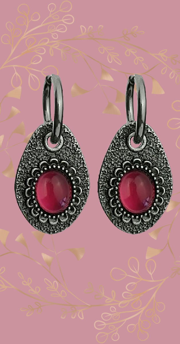 Retro Style Jewellery-Earrings Cleo Indian Pink