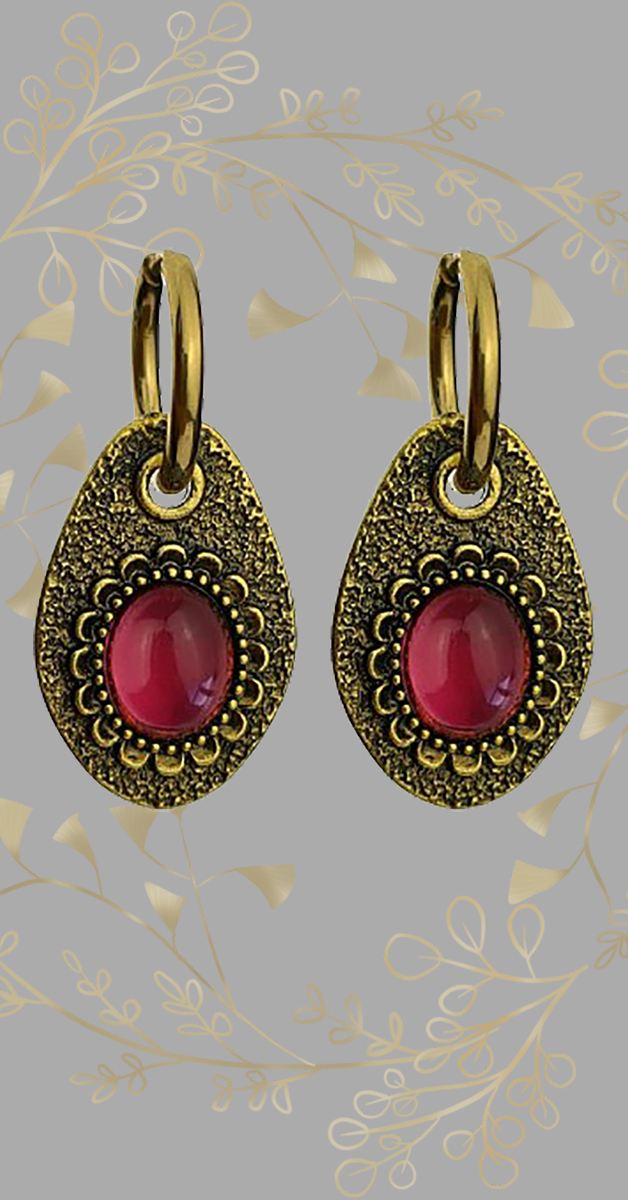 Retro Style Jewellery-Earrings Cleo Indian Pink Gold
