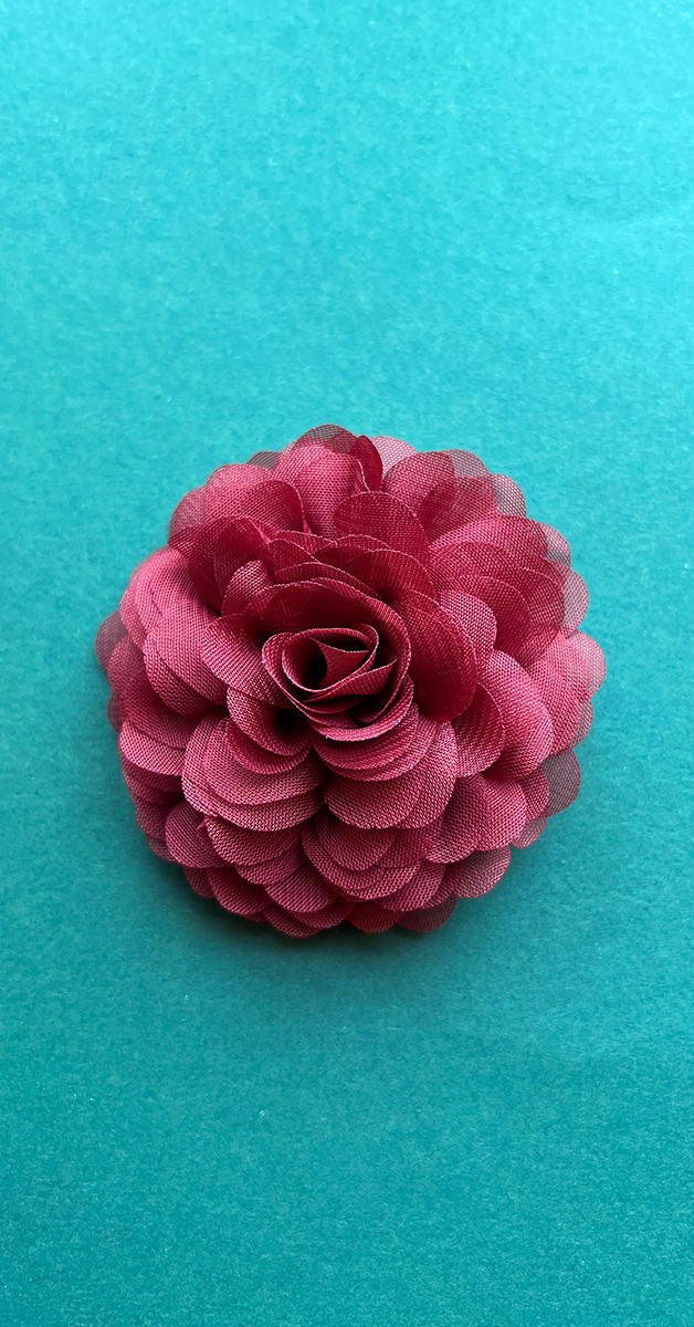 Retro Style - Chiffon Clip On Flower in Rouge