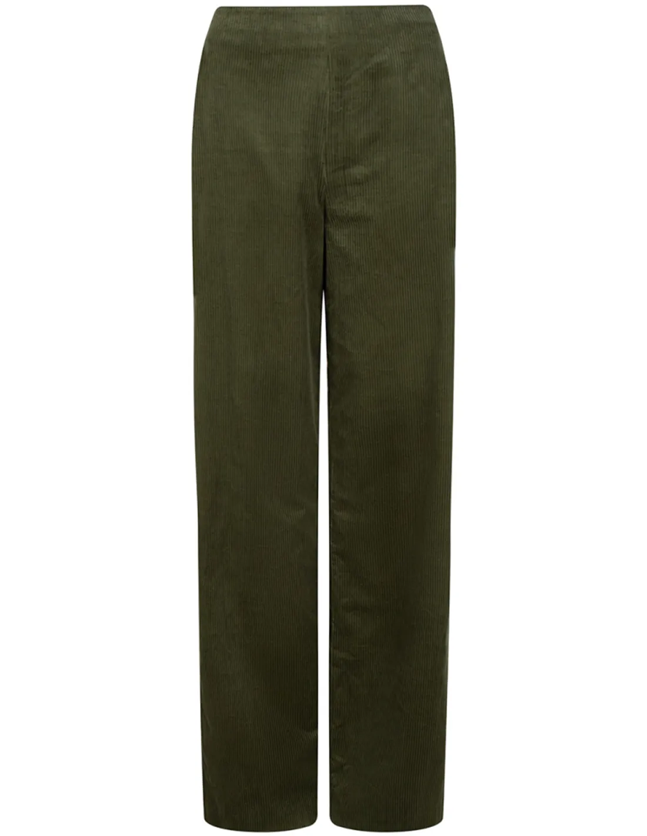 50s Retro Trousers- Marlene Pants Corduroy Green