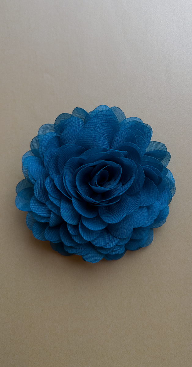 Retro Style - Chiffon Clip On Flower in Teal
