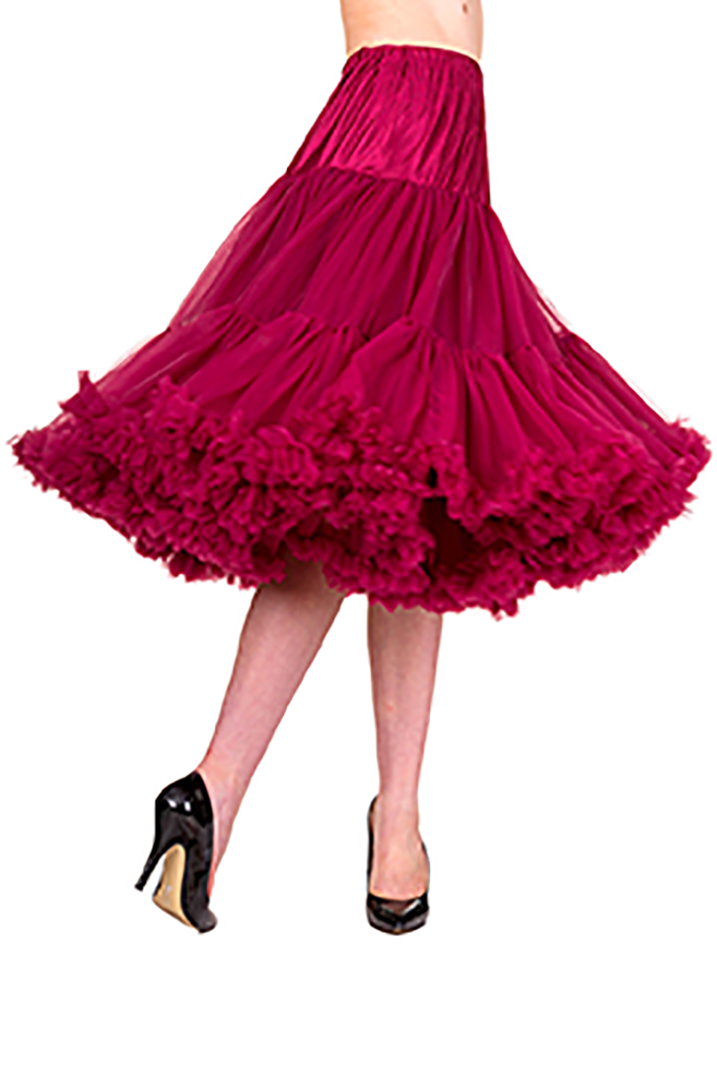 50s Style Swing Rockabilly Dance Petticoat - burgundy