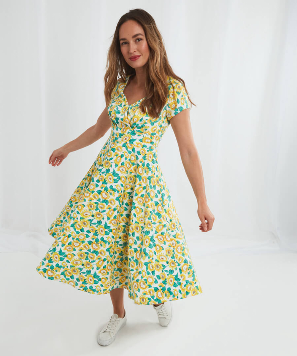 Vintage Kleid - Happy Sunflower in Gelb