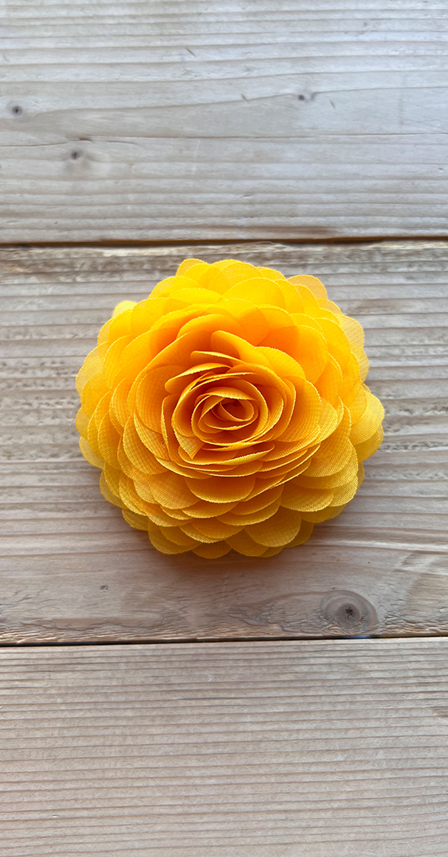 Retro Style - Chiffon Clip On Flower in Yellow