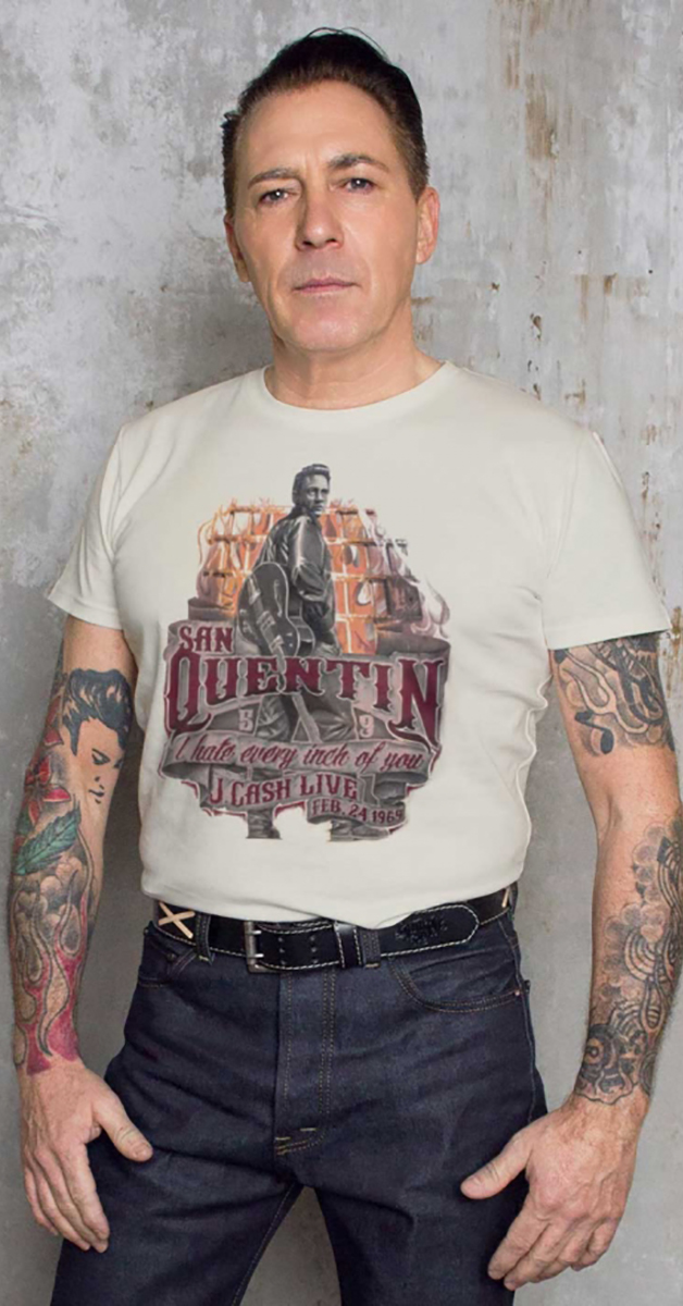 Rockabilly Clothing - T-Shirt -San Quentin - offwhite