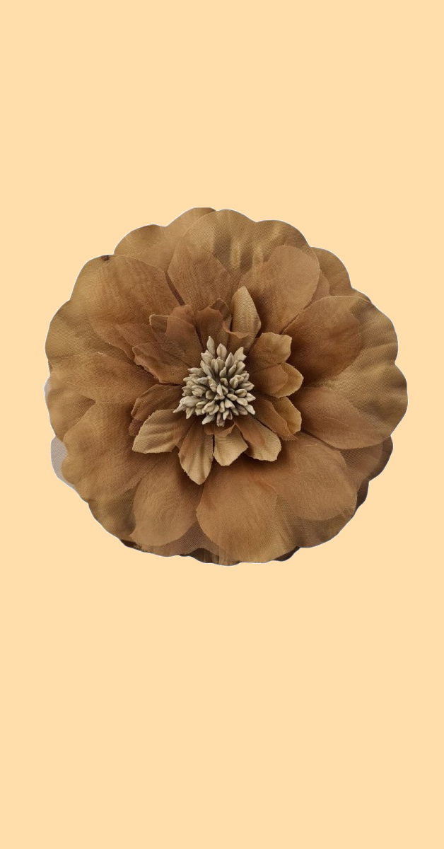 Retro Stil - Brosche und Haarspange Blume in Caramel