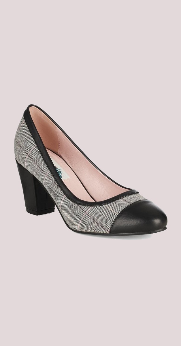 Vintage Stil Schuhe - Lena High Heel - Grau/Schwarz